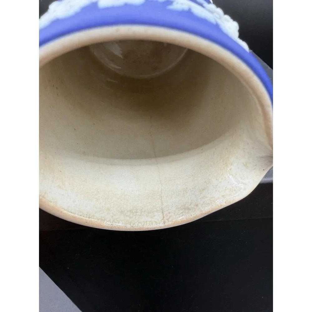💙 Wedgwood Cobalt Blue Jasperware 24oz Trojan Jug/Pitcher 🏺✨ Rare Collectible
